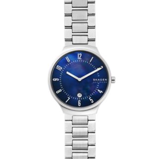 Grenen Steel-Link Mother-Of-Pearl Watch