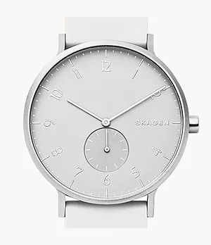 Aaren Kulor Pearl White Silicone 36mm Watch