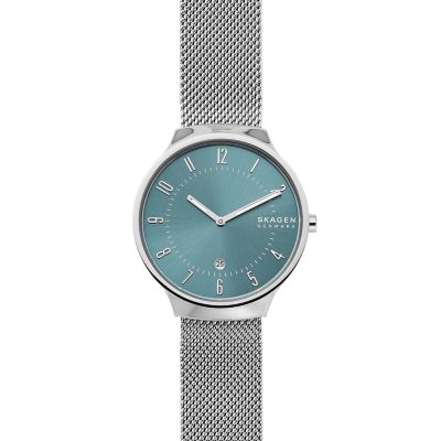 Slim hot sale silver watch