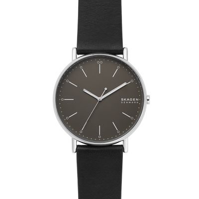 black leather watch