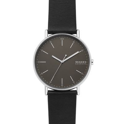 SINGATUR ブラックレザーウォッチ SKW6528 - Skagen