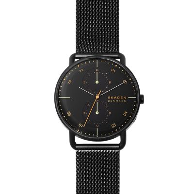 Horizont Black Steel Mesh Dual Time Watch SKW6538 - Skagen