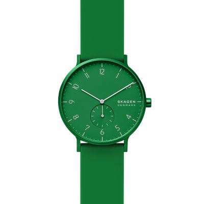 AAREN KULOR 41mm フォレストグリーンシリコンウォッチ SKW6545 - Skagen