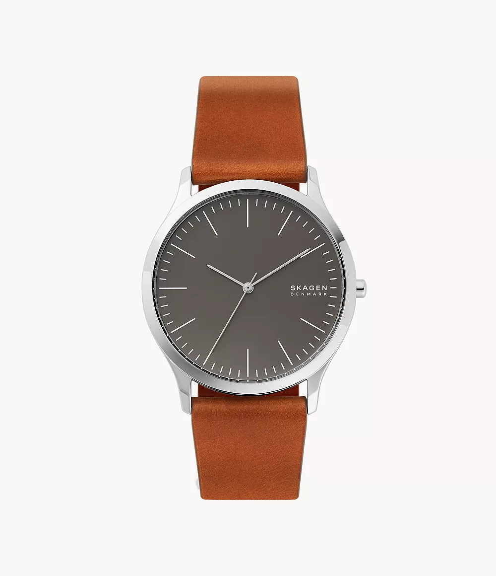 Skagen Unisex Jorn Medium Leather Watch - Brown
