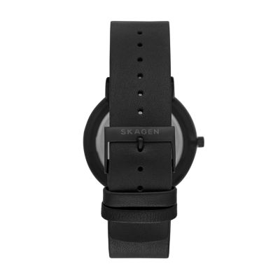 Date - SKW6567 Ancher Watch Three-Hand Skagen Midnight Leather