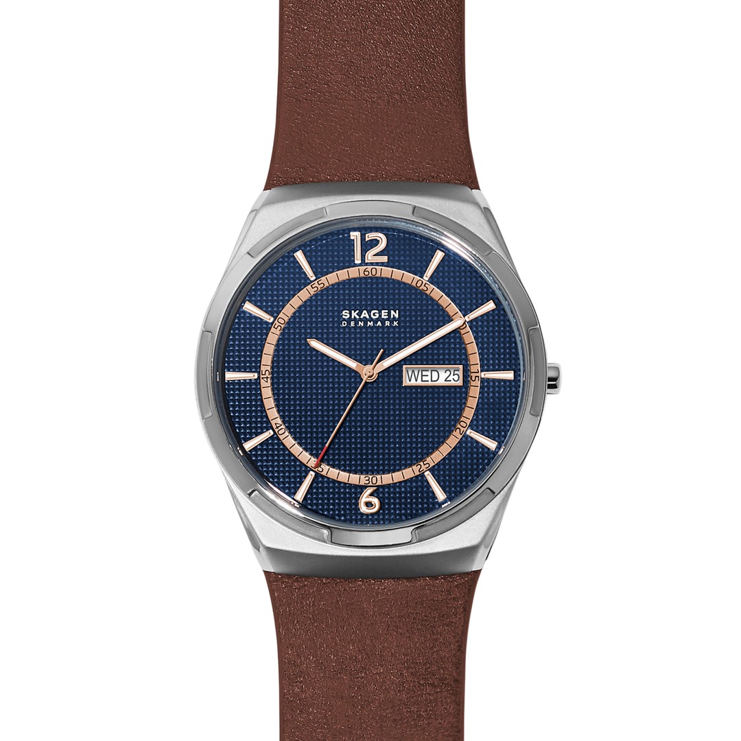 Melbye Three-Hand Day-Date Brown Leather Watch - SKW6574 Melbye Three-Hand Day-Date Brown Leather Watch - SKW6574