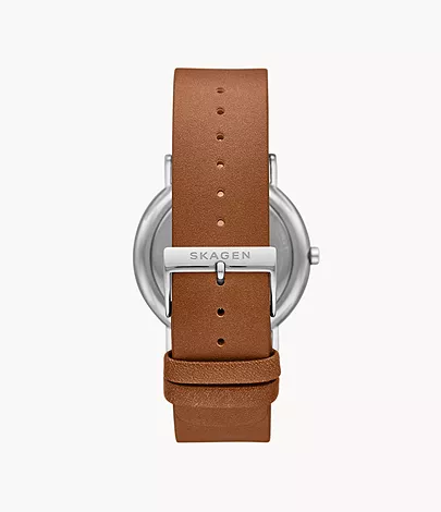 Signatur Three-Hand Medium Brown Leather Watch SKW6578 - Skagen