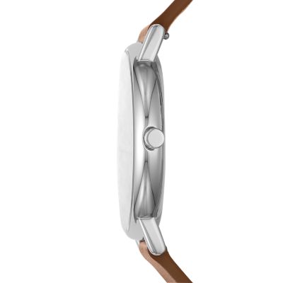 Skagen signatur tan sales leather watch