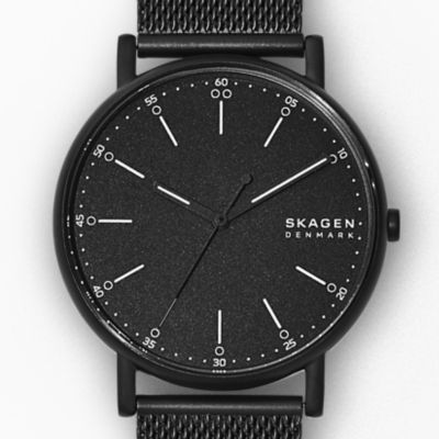 Signatur Three-Hand Midnight Steel Mesh Watch