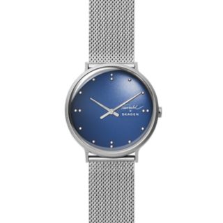 Skagen x Finn Juhl Two-Hand Silver-Tone Steel-Mesh Watch