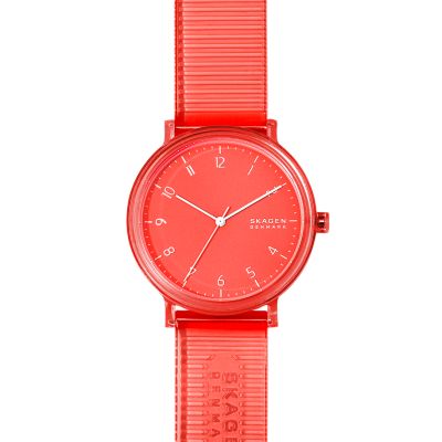 AAREN TRANSPARENT 三針 コーラル 41mmウォッチ SKW6603 - Skagen