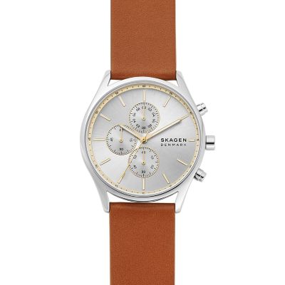 Holst Chronograph Brown Leather Watch SKW6607 Skagen