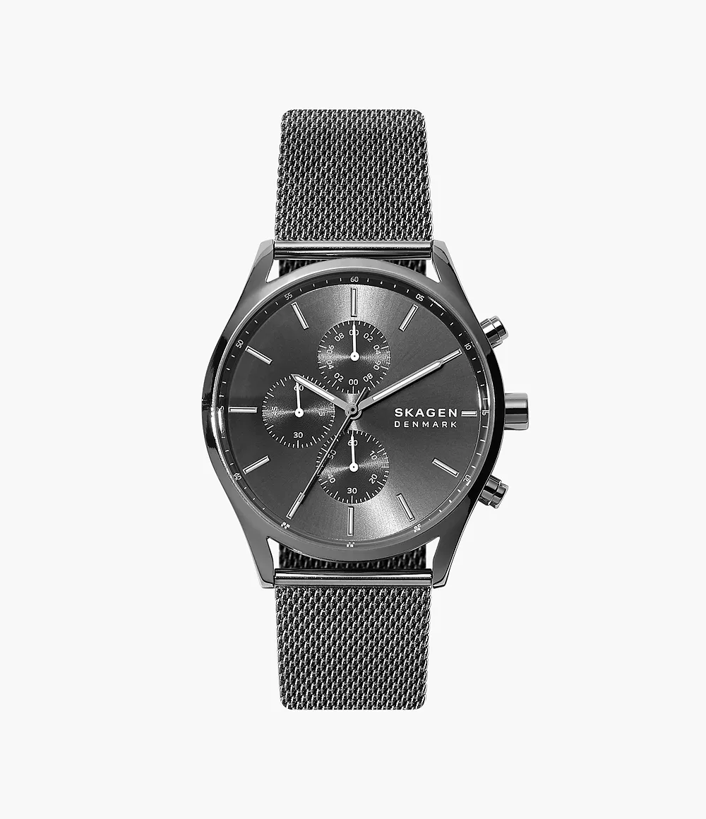 Skagen Men’s Holst Chronograph Charcoal Steel Mesh Watch