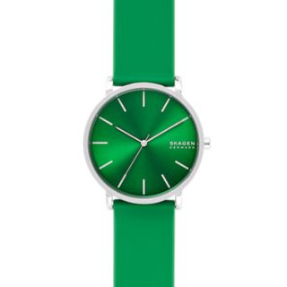 Hagen Three-Hand Green Silicone Watch