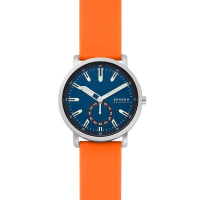 Colden Three-Hand Orange Silicone Watch