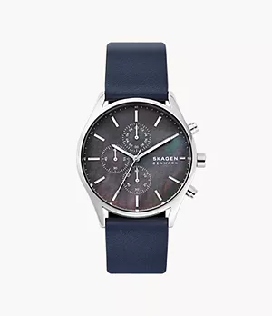 Holst Chronograph Ocean Blue Leather Watch
