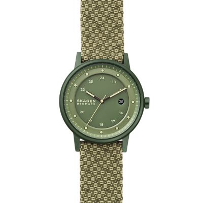 Henricksen Solar Three Hand Date Green Recycled Woven Watch