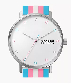 Aaren Pride Three-Hand Multi-Colored Silicone 41mm Watch