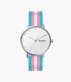 Aaren Pride Three-Hand Multi-Colored Silicone 41mm Watch
