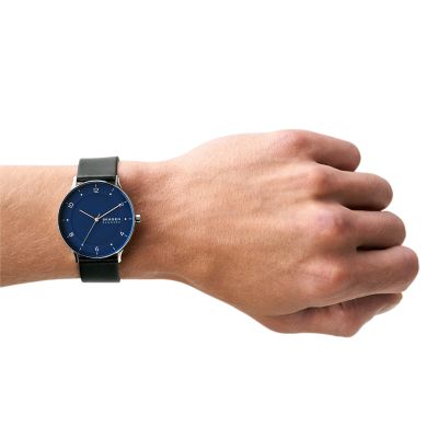 RIIS 三針 ミッドナイトレザーウォッチ SKW6662 - Skagen