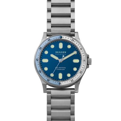 Uhr Fisk Titanium 3 Zeiger Werk holzkohlenschwarz SKW6717 Skagen