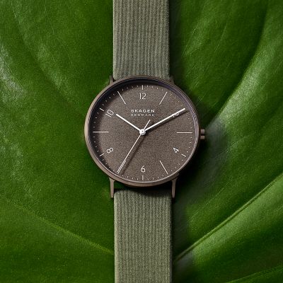 Aaren green leather on sale watch