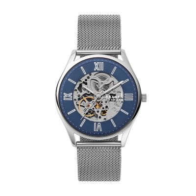 Holst Automatic Silver Tone Steel Mesh Watch