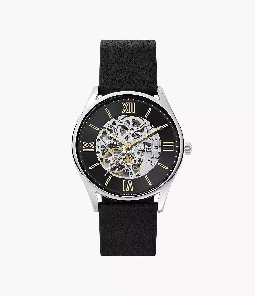 Automatic LiteHide™ Leather Midnight Skagen Watch - Holst SKW6710