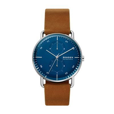 HORIZONT デュアルタイム ブラウンレザーウォッチ SKW6738 - Skagen