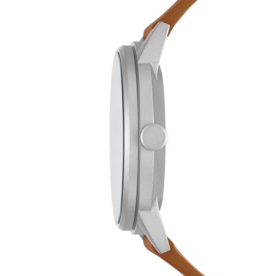 Henriksen Solar-Powered Medium Brown LiteHide™ Leather Watch
