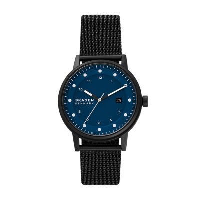 Henriksen Solar-Powered Midnight Steel Mesh Watch