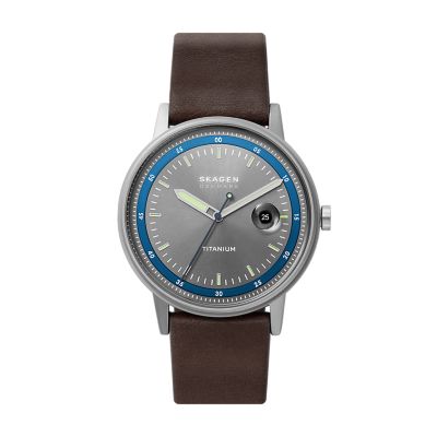 バンドレザー系SKAGEN HENRIKSEN LiteHide™レザーウォッチ