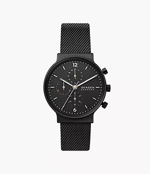 Ancher Chronograph Midnight Stainless Steel Mesh Watch