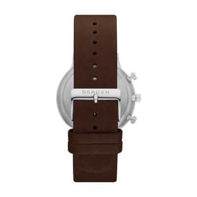 - Chronograph Ancher Skagen LiteHide™ Watch SKW6765 Espresso Leather