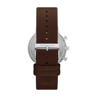 Ancher Chronograph Espresso Watch Skagen - SKW6765 LiteHide™ Leather