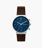 Ancher Chronograph Espresso Eco Leather Watch