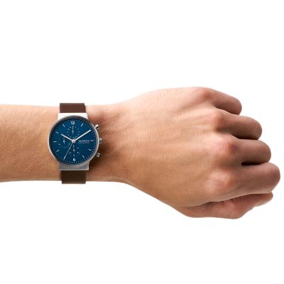 Skagen ancher leather watch sale