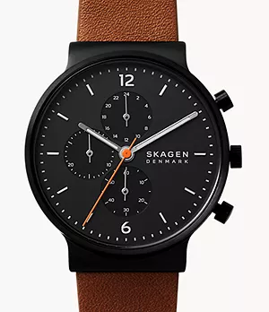 Ancher Chronograph Medium Brown LiteHide™ Leather Watch