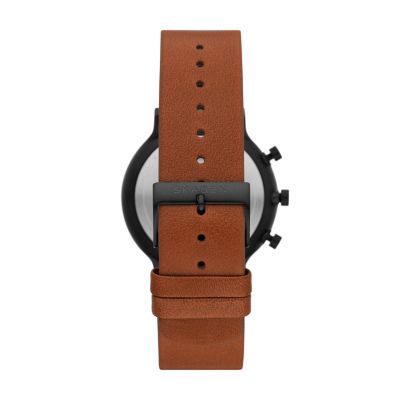 SKW6767 Brown LiteHide™ Watch Medium - Leather Chronograph Ancher Station - Watch