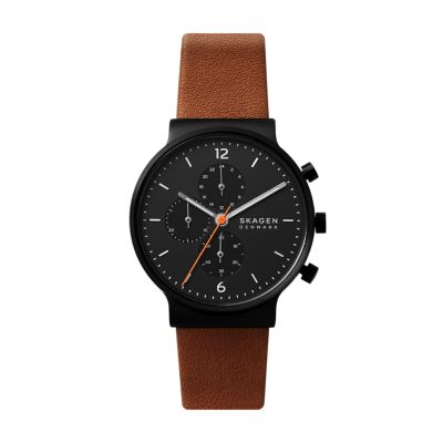 Skagen ancher leather watch sale