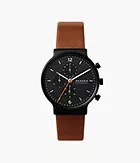 Ancher Chronograph Medium Brown Eco Leather Watch