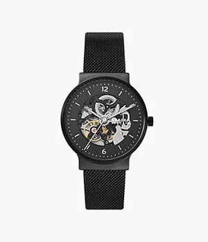 Ancher Automatic Midnight Stainless Steel Mesh Watch