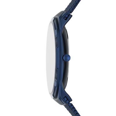 Melbye Three-Hand Day-Date Ocean Blue Stainless Steel Mesh Watch