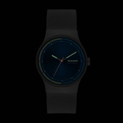 Skagen Sol Solar Powered Charcoal Stainless Steel Mesh Watch