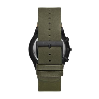 Uhr Melbye Chronograph 3-Zeiger-Werk Leder olivgrün