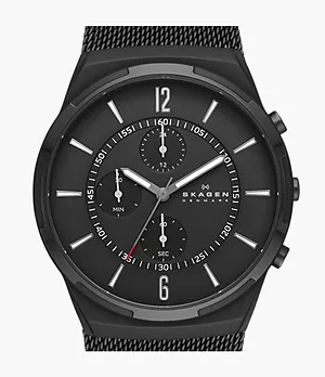 Melbye Chronograph Midnight Stainless Steel Mesh Watch