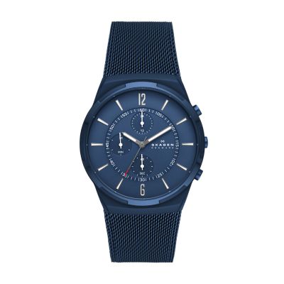 Melbye Stainless SKW6803 Watch Mesh Blue - Ocean Chronograph Skagen Steel Chronograph