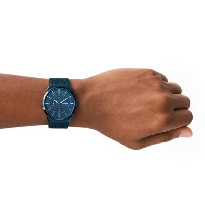 Uhr Chronograph Melbye Milanaise Edelstahl meerblau