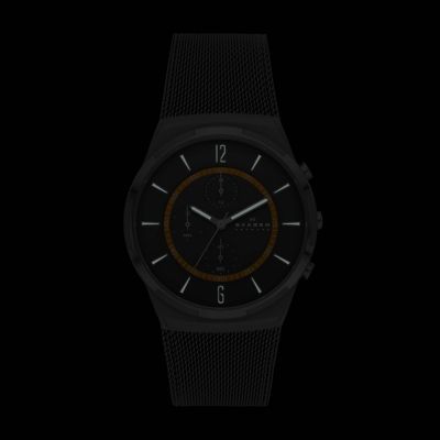 Charcoal Stainless Melbye SKW6804 Mesh Skagen Watch Chronograph Steel -