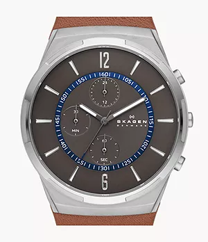 Melbye Chronograph Three-Hand Medium Brown Leather Watch
